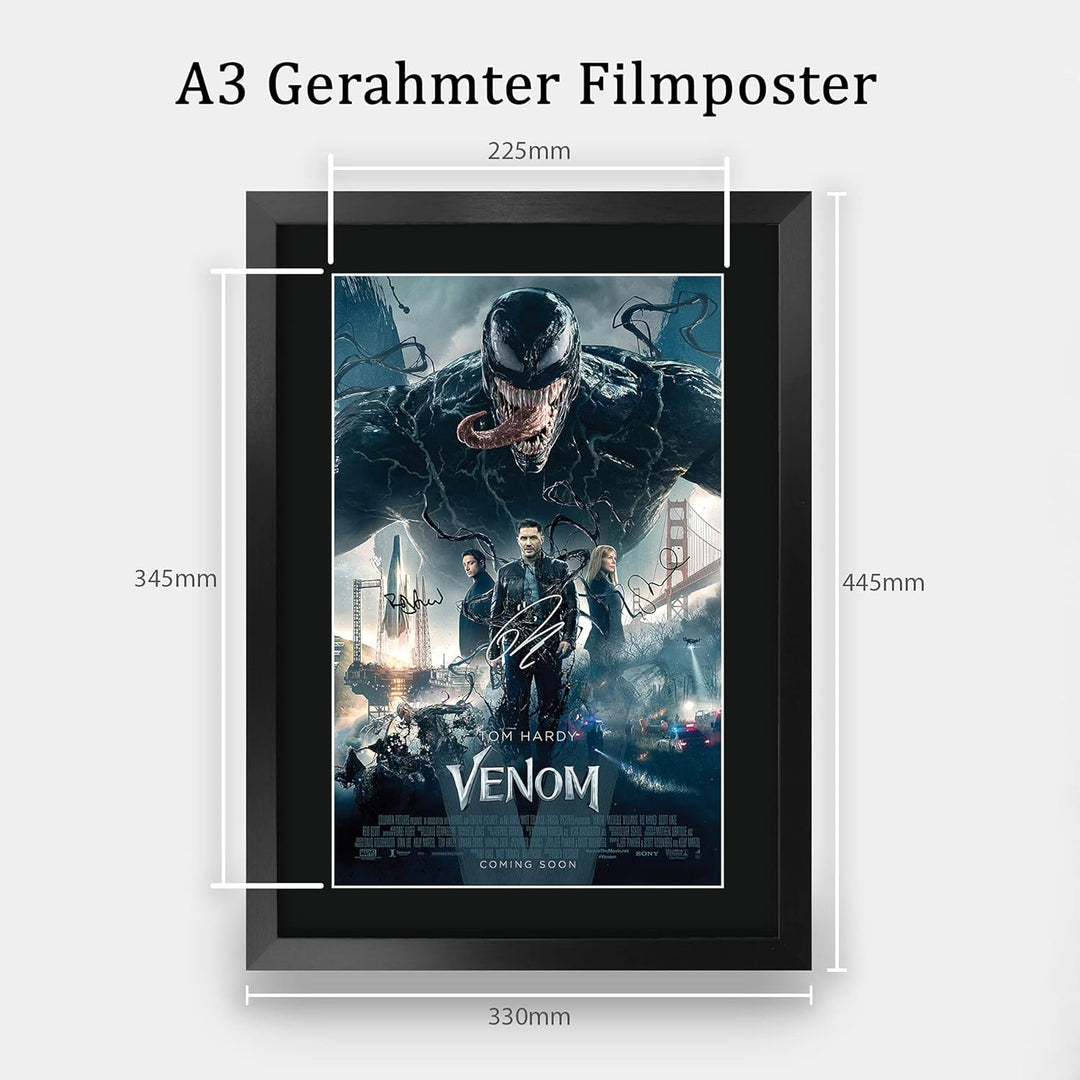 HWC Trading Venom Die Darsteller Tom Hardy Riz Ahmed Geschenke Printed Poster Autogramm Bild für Fil