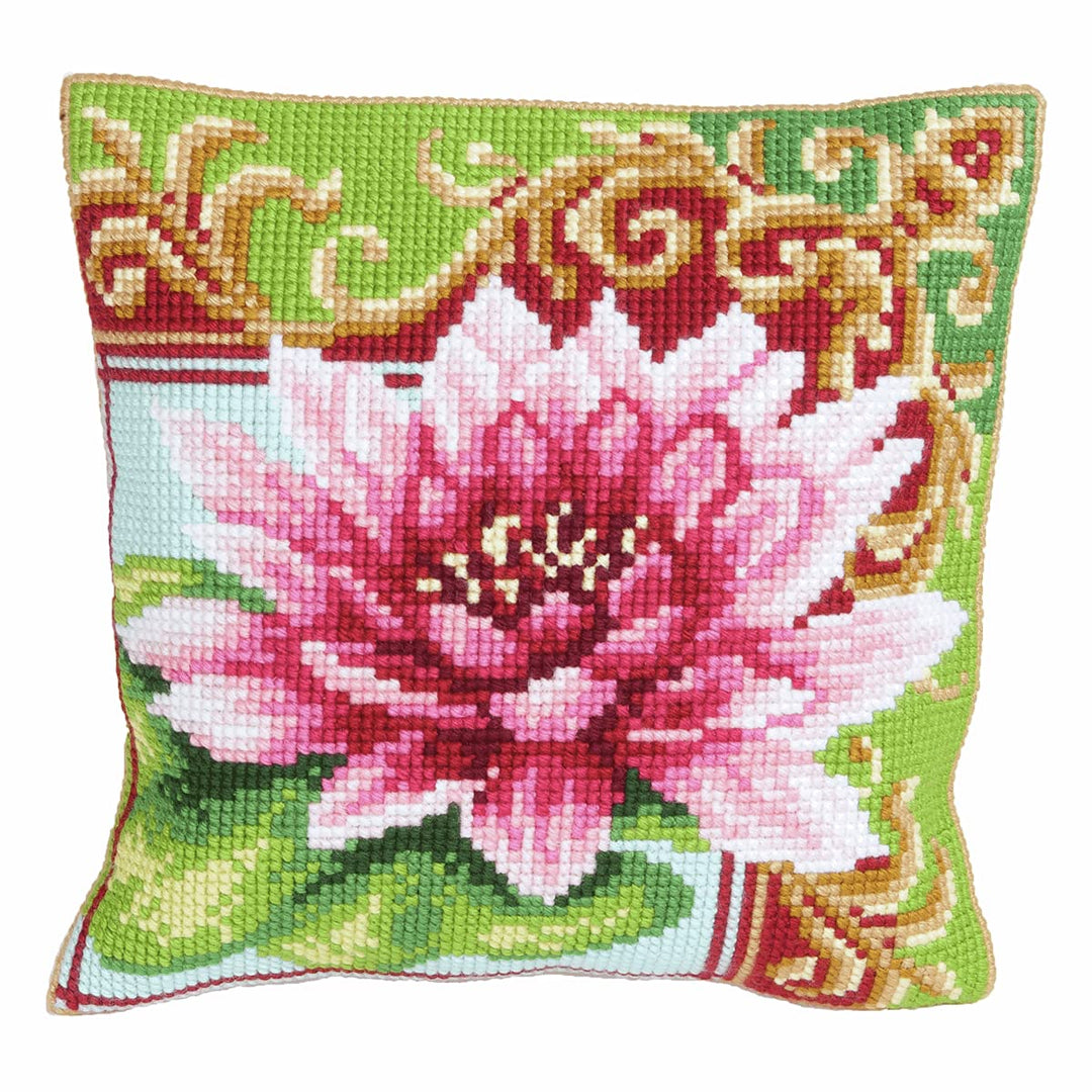 Collection d'Art CdA Kreuzstichkissen Luxuriöse Lilly II 5174, 40x40cm, Stickbild vorgezeichnet Luxu