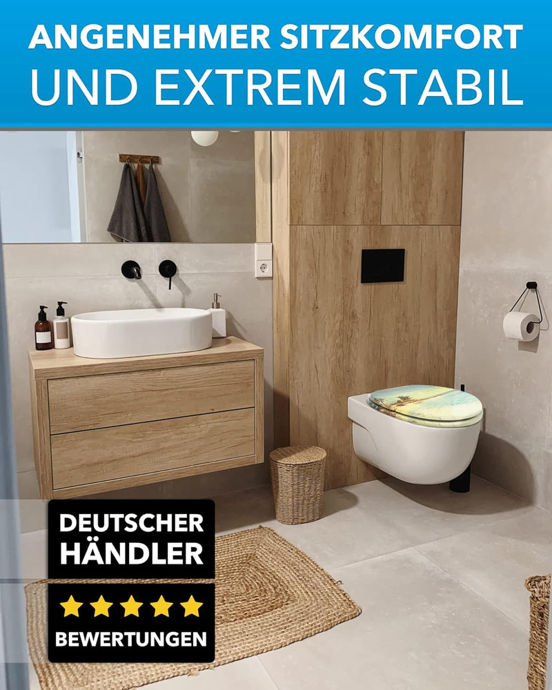 Xonic Design WC-Sitz - Premium Klo-Deckel - Toilettensitz mit Absenkautomatik - hochwertige Klobrill