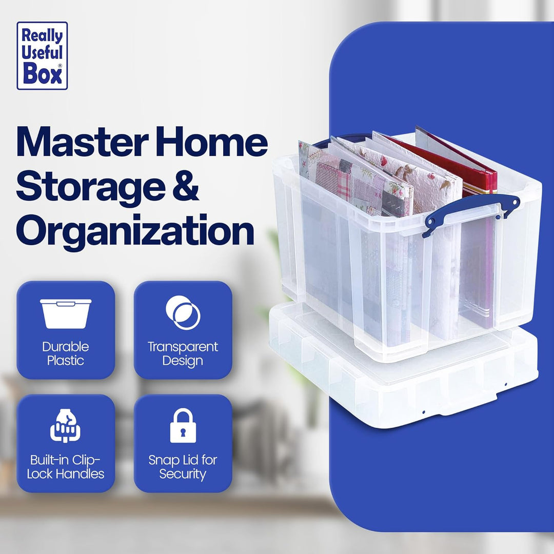 Really Useful Aufbewahrungsbox, 35 Liter, Grösse XL, transparent