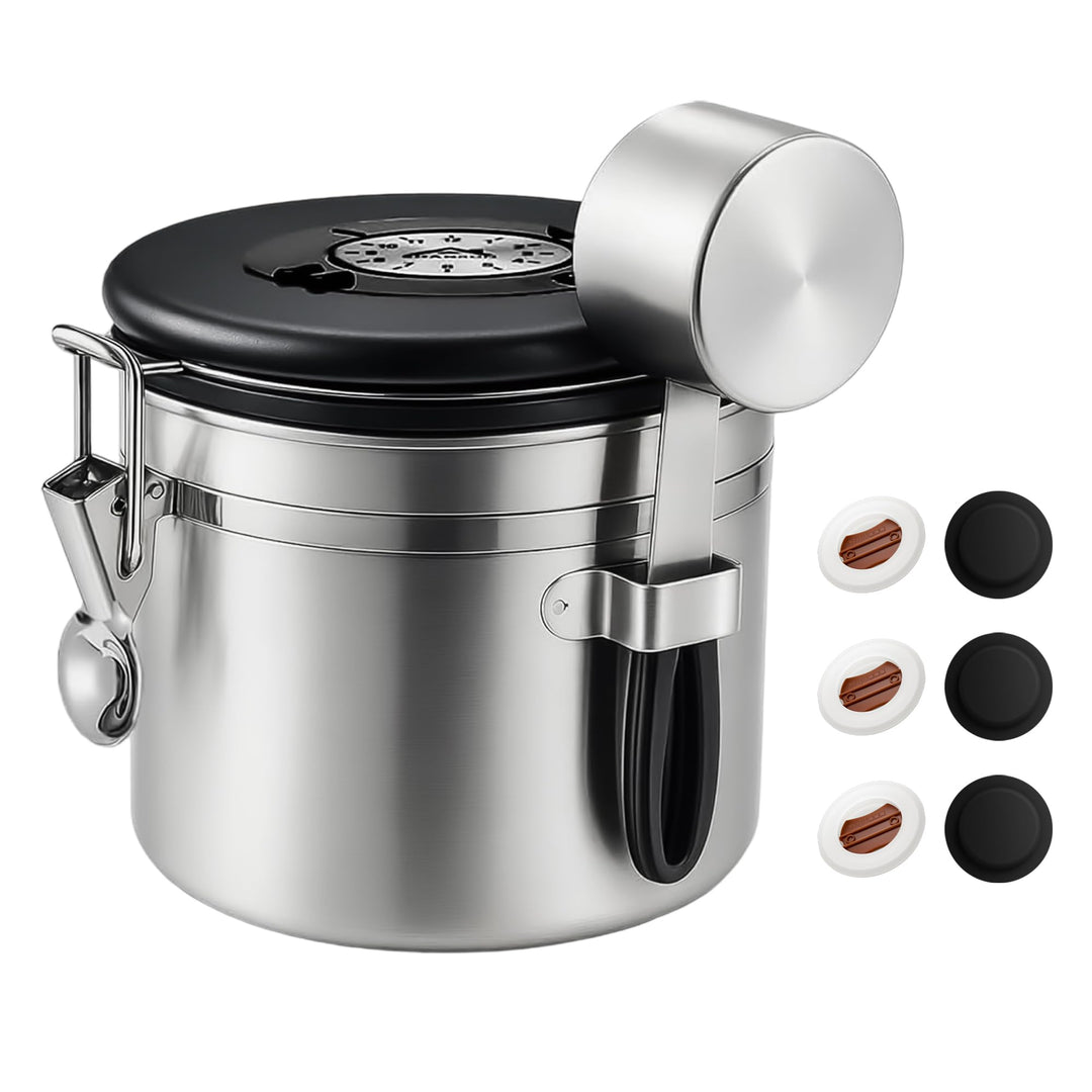ShanSon Kaffeedose, luftdicht, Edelstahl, Kaffeebohnen-Aufbewahrungsbehälter mit Schaufel, Kaffeedos
