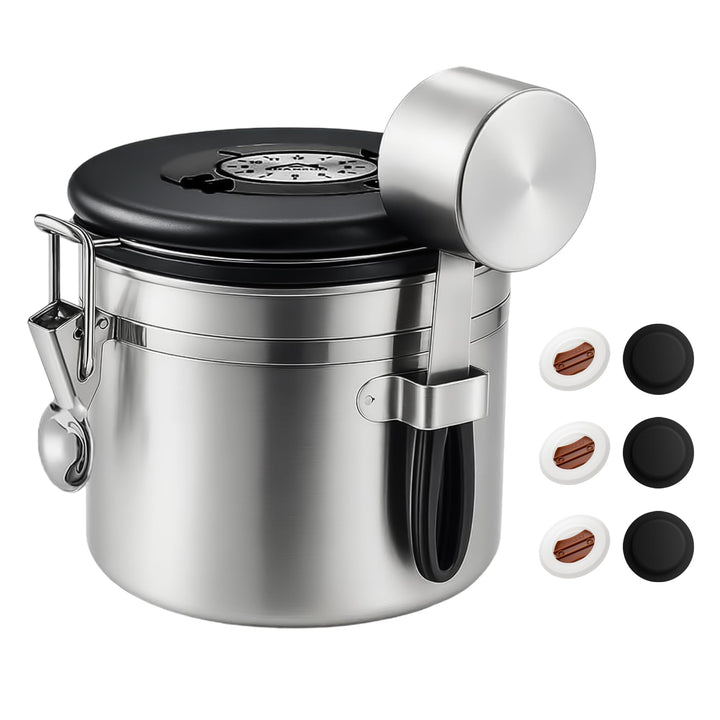 ShanSon Kaffeedose, luftdicht, Edelstahl, Kaffeebohnen-Aufbewahrungsbehälter mit Schaufel, Kaffeedos