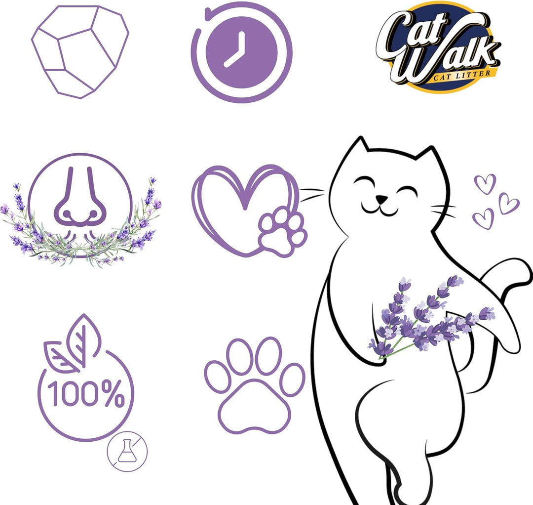 CatWalk Lavendel Katzenstreu | 10L - Einzelpack | 100% Bentonit, klumpend, Geruchskontrolle, Frische