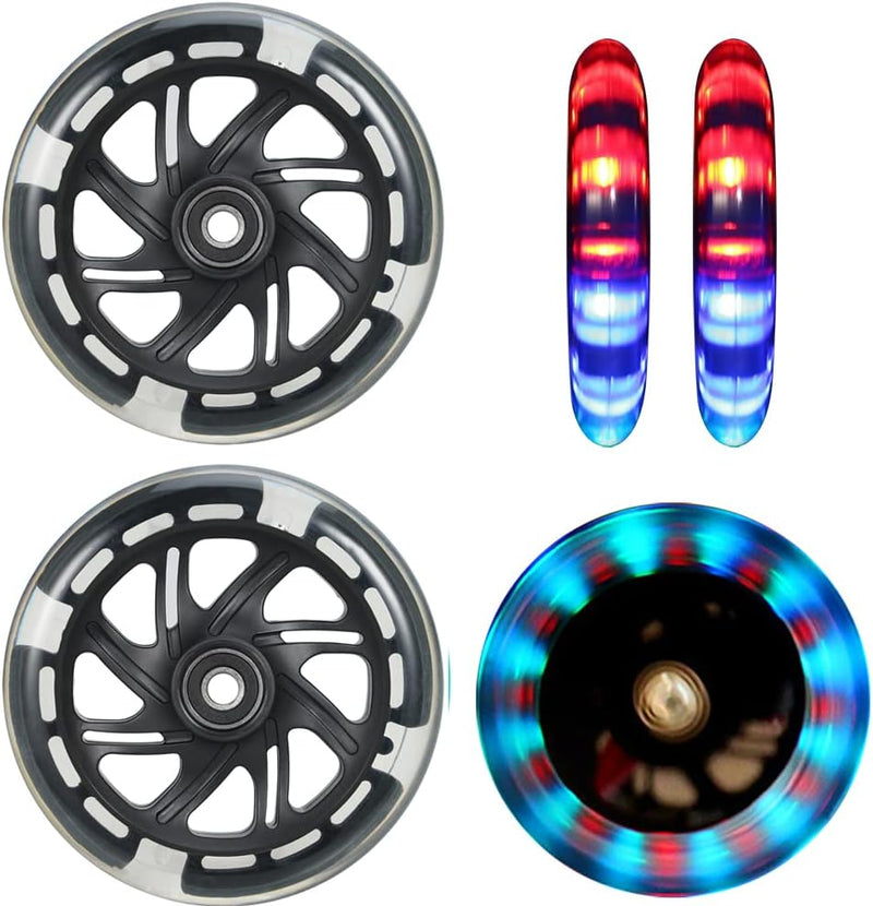 120mm Scooter Rollen - 2 Stück 120mm Led Scooter Ersatzräder Räder mit ABEC-9 Lager - 120mm hell bli