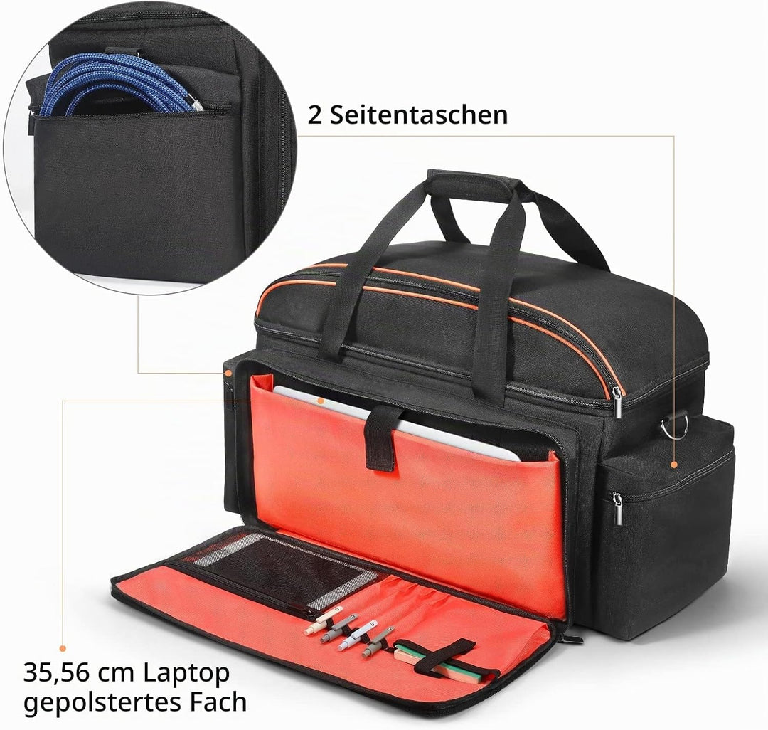 DJ Gig Bag, DJ Tasche DJ Kabel Datei Tasche DJ Gear Storage Organizer mit Abnehmbarer Gepolsterter U