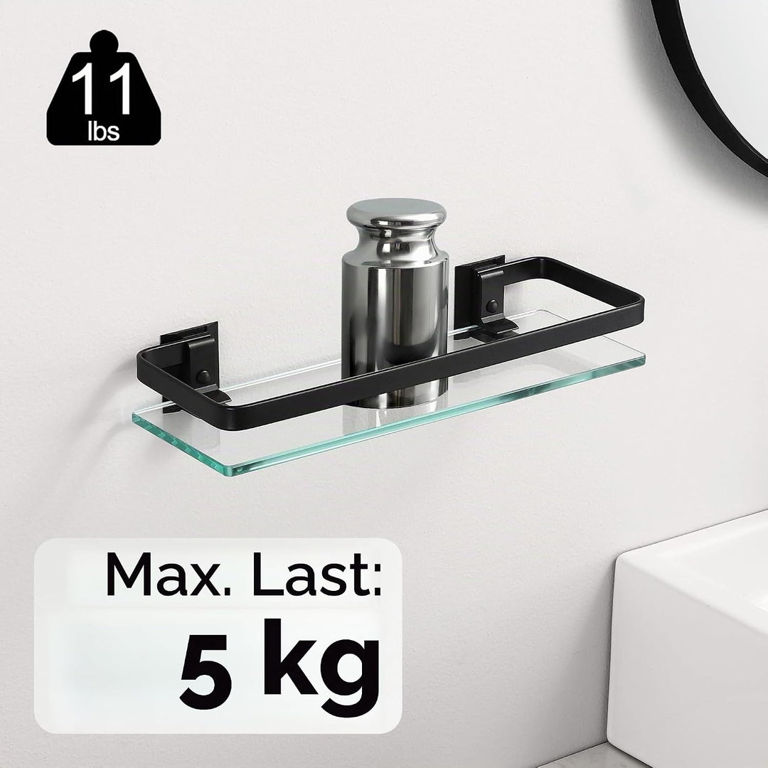 KES Duschablage Glas Duschregal Glasregal 8mm Ablage Bad Glasablage für Badezimmer Regal Wandregal B