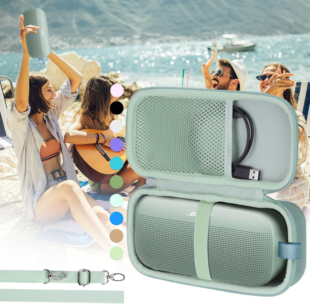 Lebakort Hart Schutz Hülle Etui für Bose SoundLink Flex (2 Gen) / Flex Tragbarer Lautsprecher Hellgr