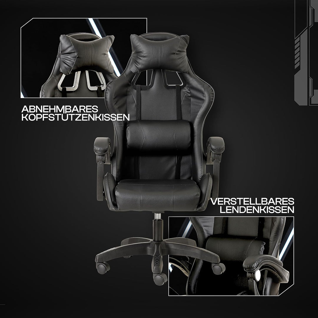 Baroni Home Gaming-Stuhl, ergonomischer Bürostuhl, gepolstert Gaming Sessel mit bequemer, Verstellba