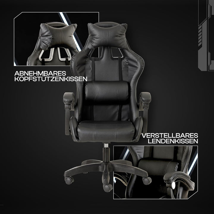 Baroni Home Gaming-Stuhl, ergonomischer Bürostuhl, gepolstert Gaming Sessel mit bequemer, Verstellba