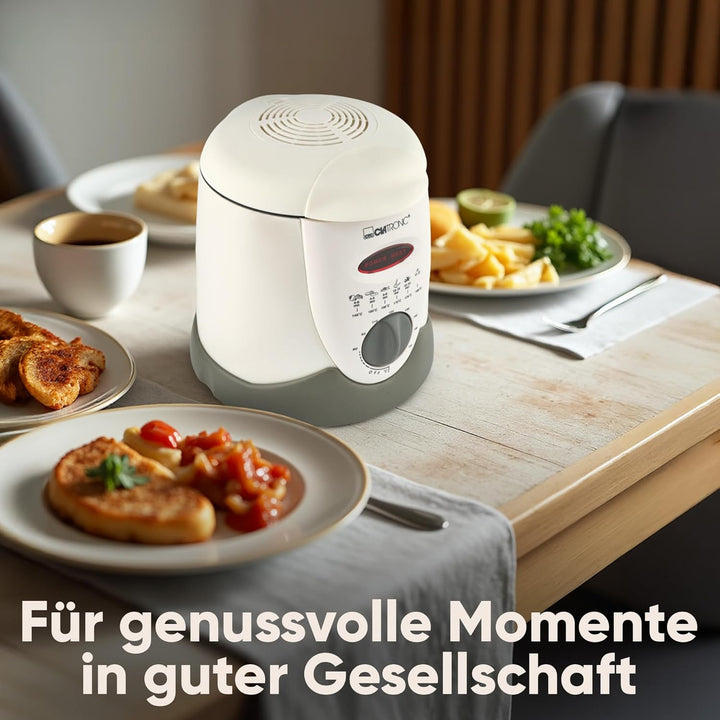 Clatronic Fondue-Fritteuse FFR 2916, 2in1 Benutzung, Bedienfeld mit Kontrolldisplay, 6 Fonduegabeln,