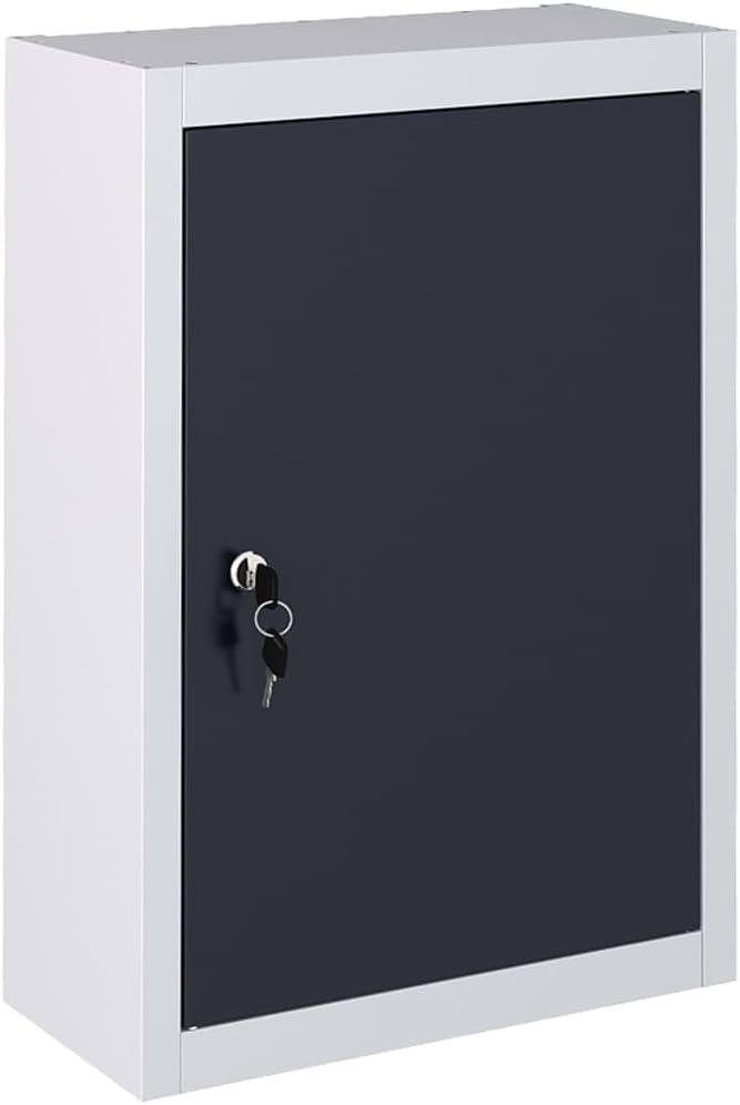 Wand-Werkzeugschrank Industriedesign Metall Grau und Schwarz
