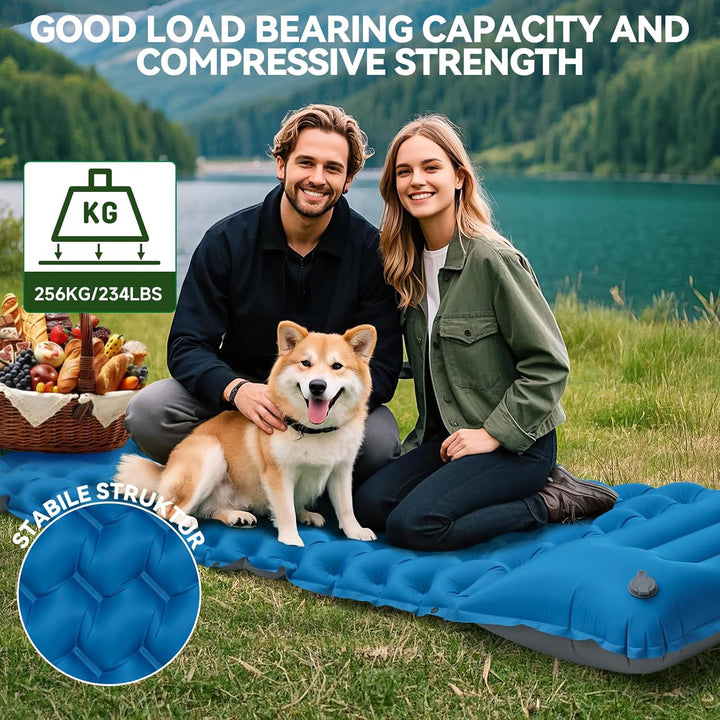 Isomatte Camping Luftmatratze Ultraleicht Camping Matratze mit Kissen Tragbar Luftzellenmatte Wasser