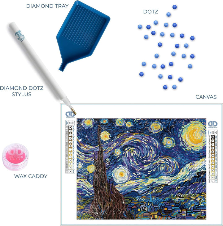Diamond Dotz DD9-001 Sternenklare Nacht, ca. 50,8 x 40,6 cm gross, Diamond Painting, Malen mit Diama