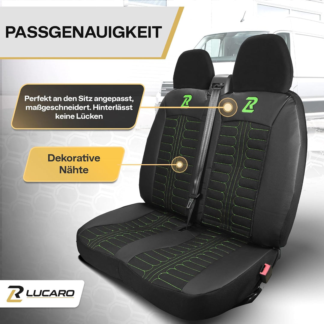 Sitzbezug für FIAT Ducato, Peugeot Boxer, Citroen Jumper, Opel Movano | LUCARO Vordersitzbezug Set 1