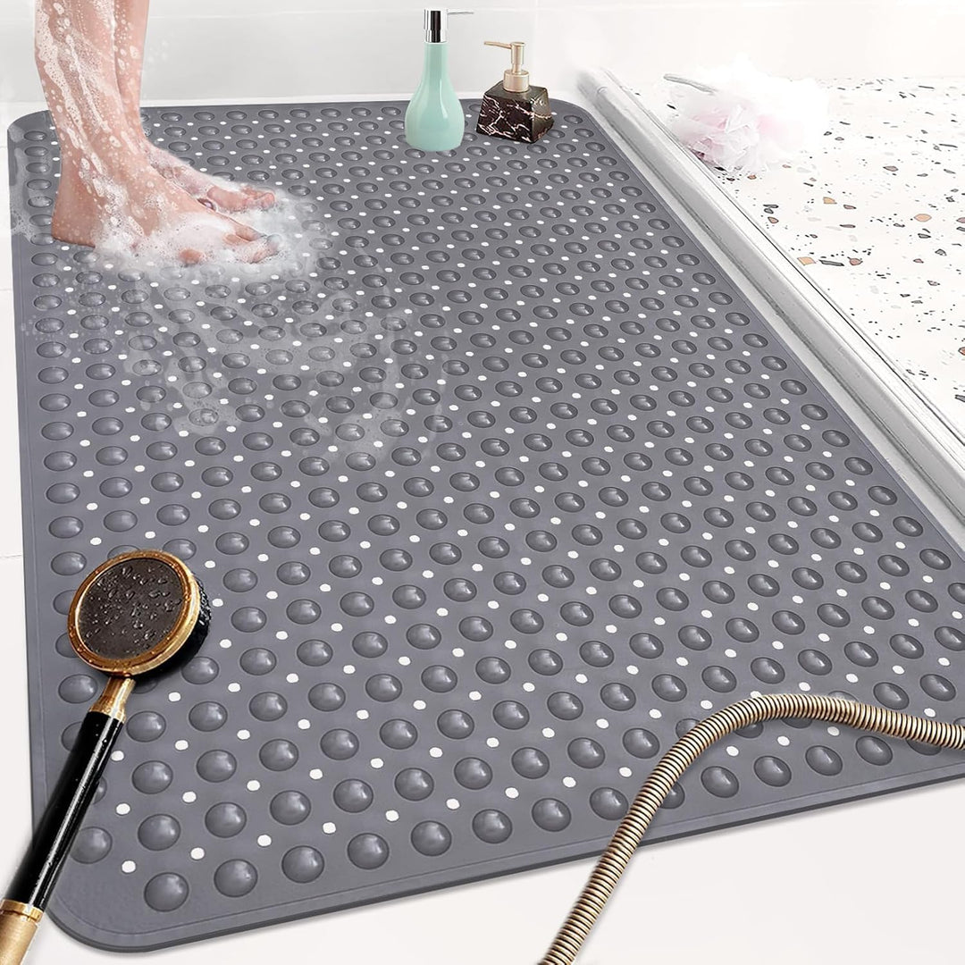 Mofonky Gross Duschmatte rutschfest 60x90cm: Weich TPE Duscheinlage mit Ablauflöchern und Saugnäpfen