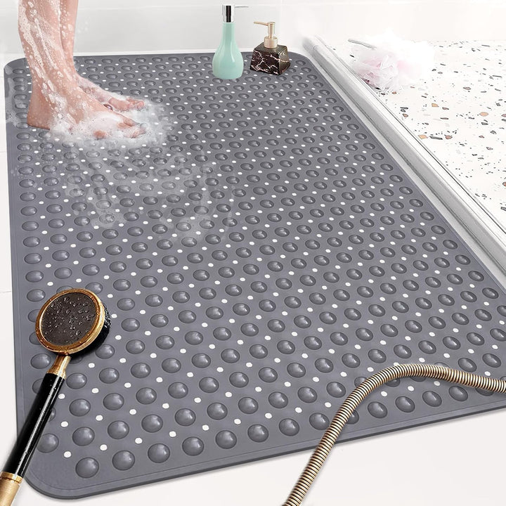 Mofonky Gross Duschmatte rutschfest 60x90cm: Weich TPE Duscheinlage mit Ablauflöchern und Saugnäpfen
