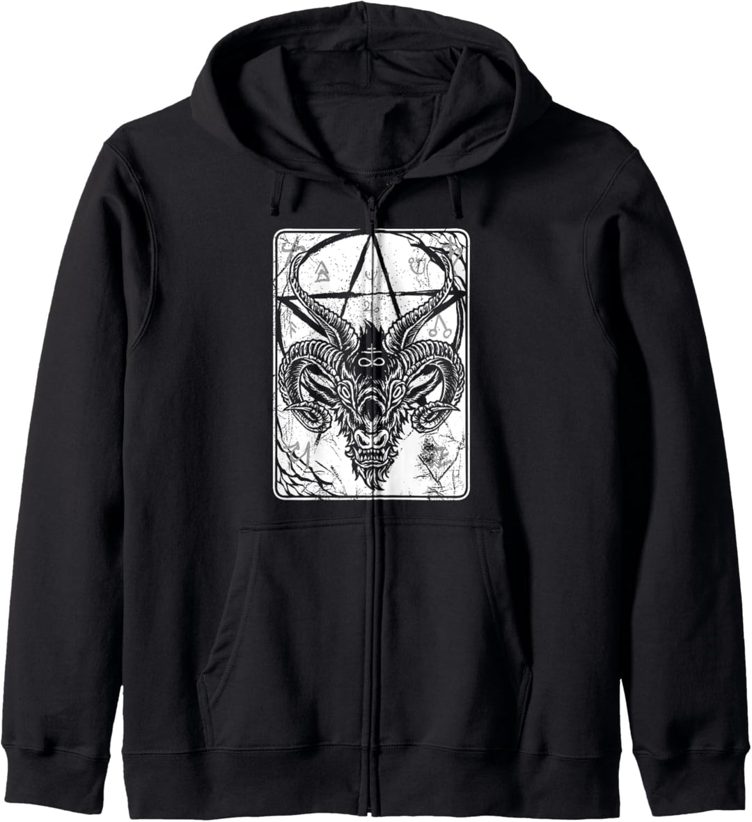 Satan 666 Baphomet Antichrist Luzifer Ziegen Baphomet Goth Kapuzenjacke