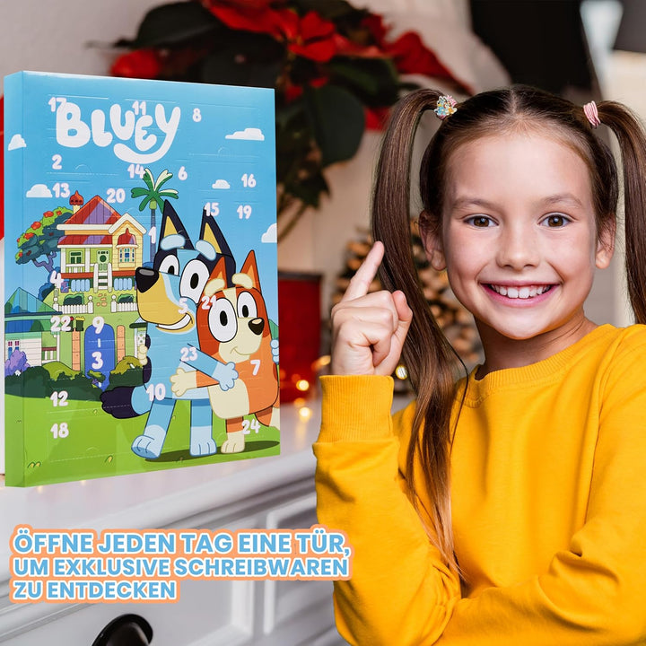 Bluey Adventskalender 2025 Mädchen Weihnachts Countdown Kalender mit 24 Überraschungen Haarschmuck K