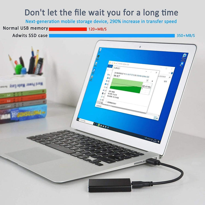 USB 3.0 UASP zu mSATA 3030/3050 SSD SuperSpeed Adapter, Aluminium Externe Festplatte Gehäuse für Sam