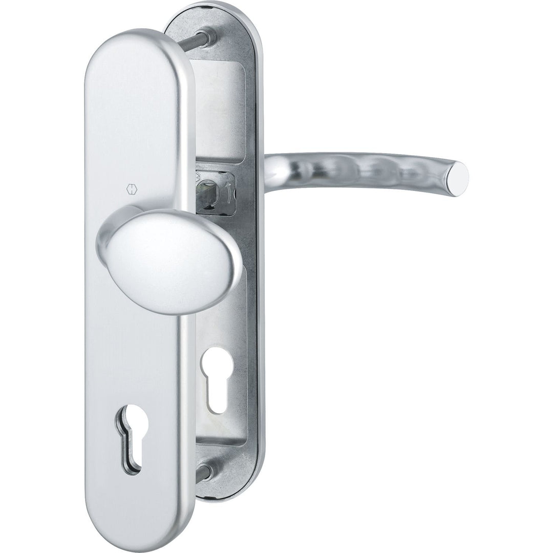 HOPPE 3894193 Sicherheits-Wechselgarnitur TÔKYÔ-Ö-Norm Entfernung 88mm, Aluminium Silber eloxiert, L