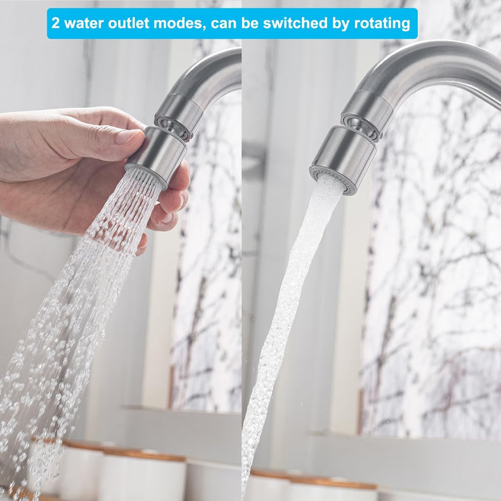 ONECE Vorfenster Küchenarmatur mit 2 Strahlarten, Wasserhahn Küche Klappbar mit 360° drehbar, Edelst