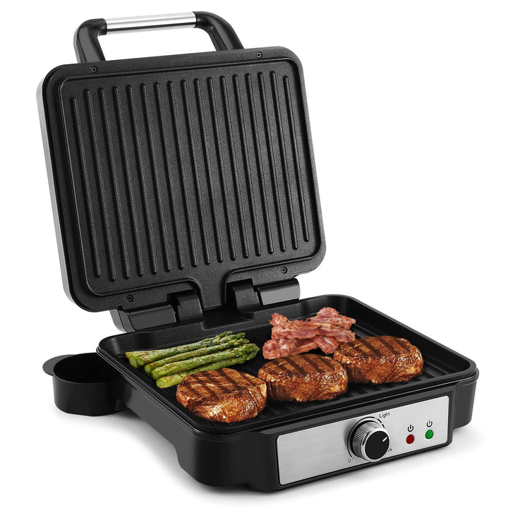 YASHE Kontaktgrill, 4 Scheiben Panini Grill Antihaftbeschichtete Platten, 1800W Toaster Sandwichtoas