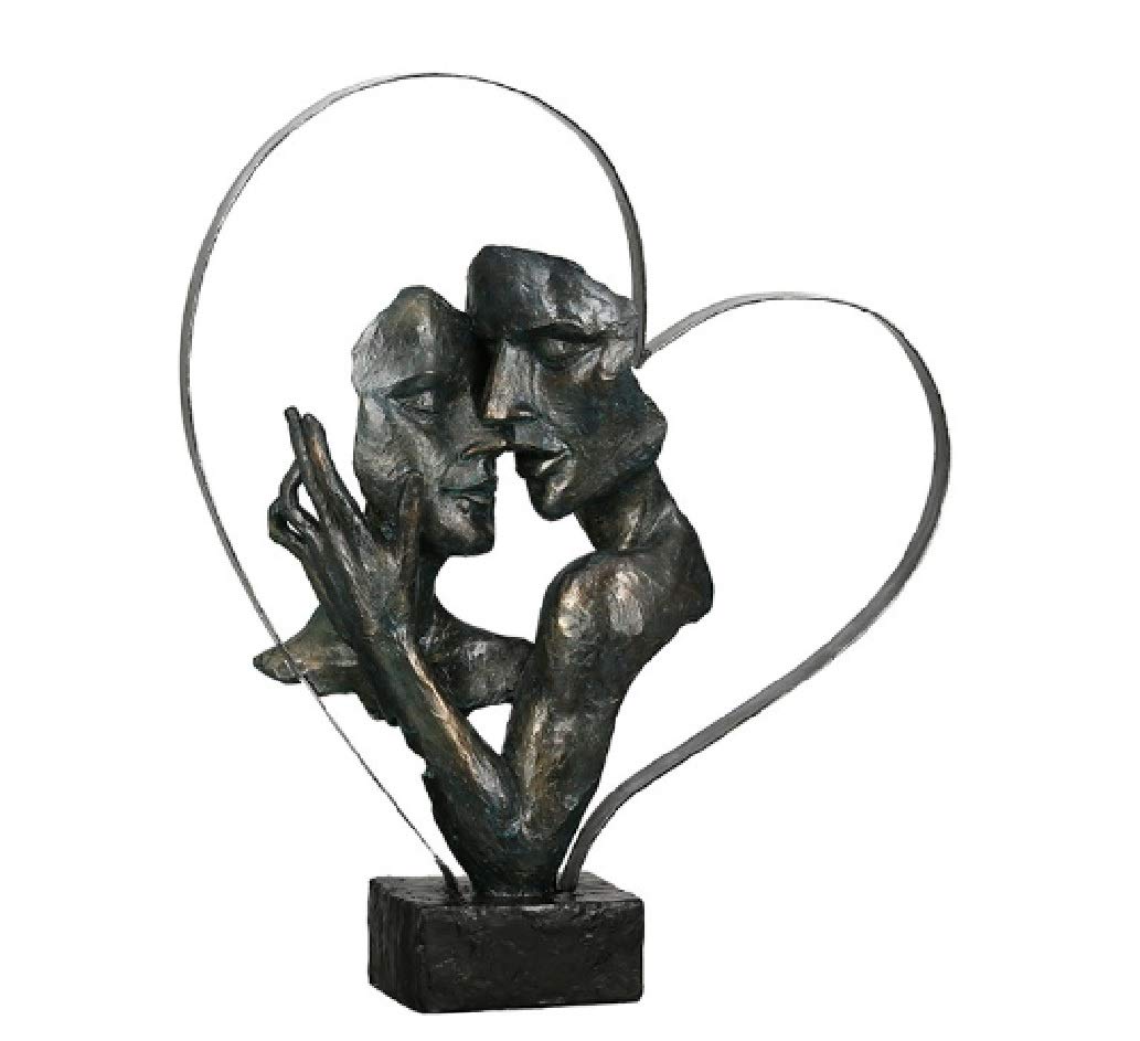 Casablanca Deko Skulptur Figur Essential - Herz Glück - antik bronzefarben - Höhe 37 cm Höhe 37 cm B