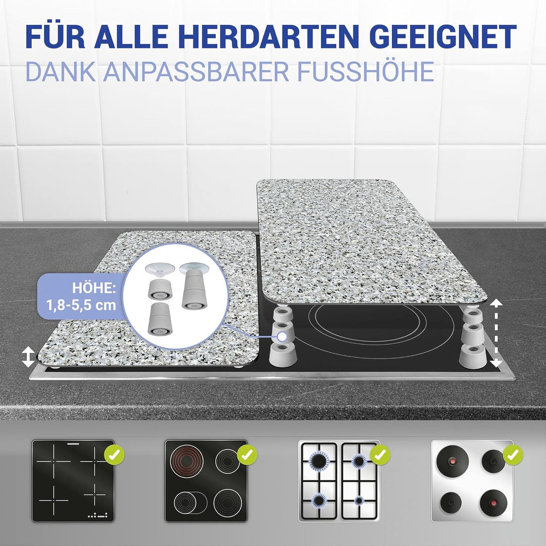 WENKO WENKO Herdabdeckplatte Universal Granit 2er Set, für Glaskeramik-, Elektro- und Gasherde, auch