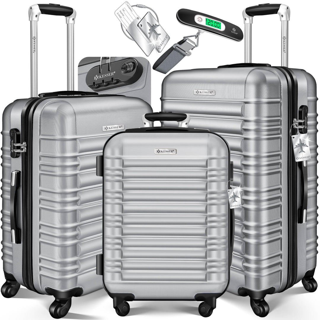 KESSER® 3tlg. Hartschalenkofferset Hartschalenkoffer Trolley Koffer Reisekoffer Reisekofferset Gepäc