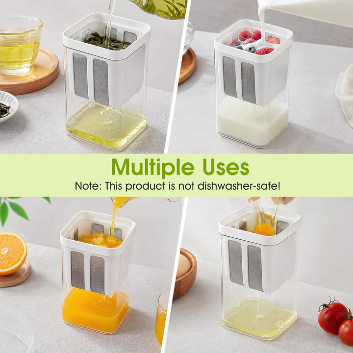 Gugxiom 1100ml Joghurt Sieb, Frischkäsebereiter mit feinem Netz und Deckel, Mehrzweckfilter für Jogh