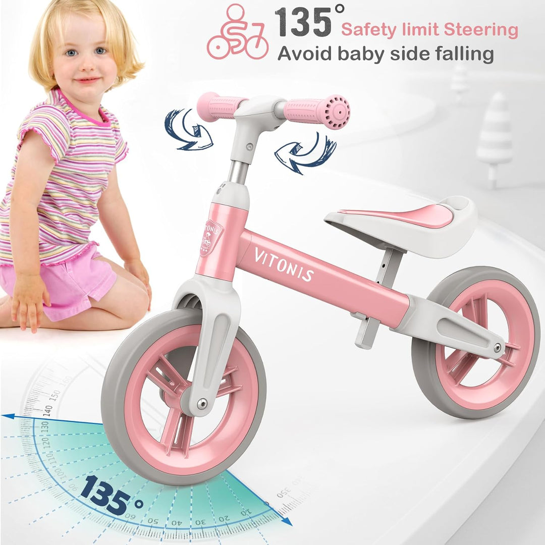 MHCYLION Laufrad ab 1.5-4 Jahre bis zu 25 kg, Lenkrad und Sattel höhenverstellbar, Lenkradschloss, U