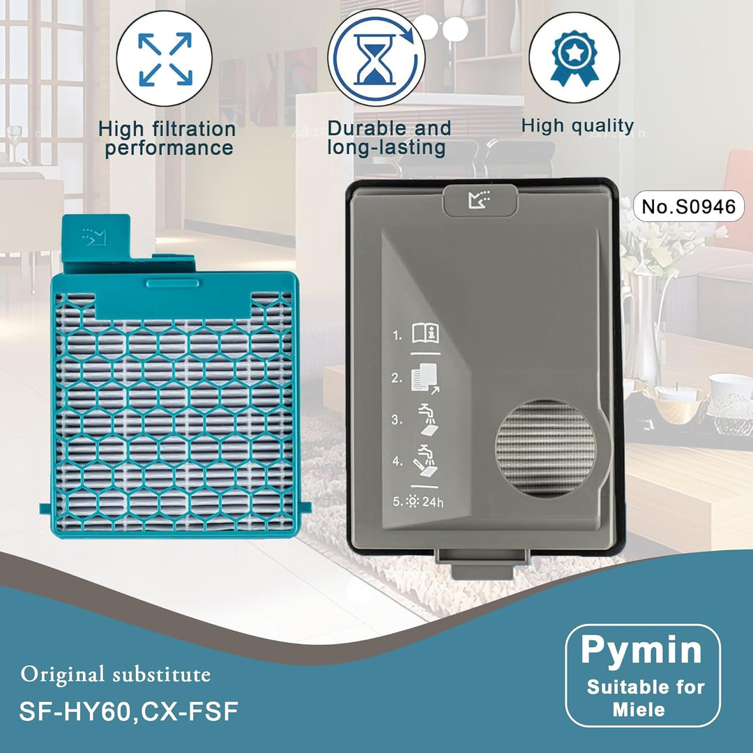Pymin Staubsaugerfilter für Miele Boost CX1 Allergy/CX1 Active/CX1 CarCare/CX1 Cat & Dog PowerLine/C