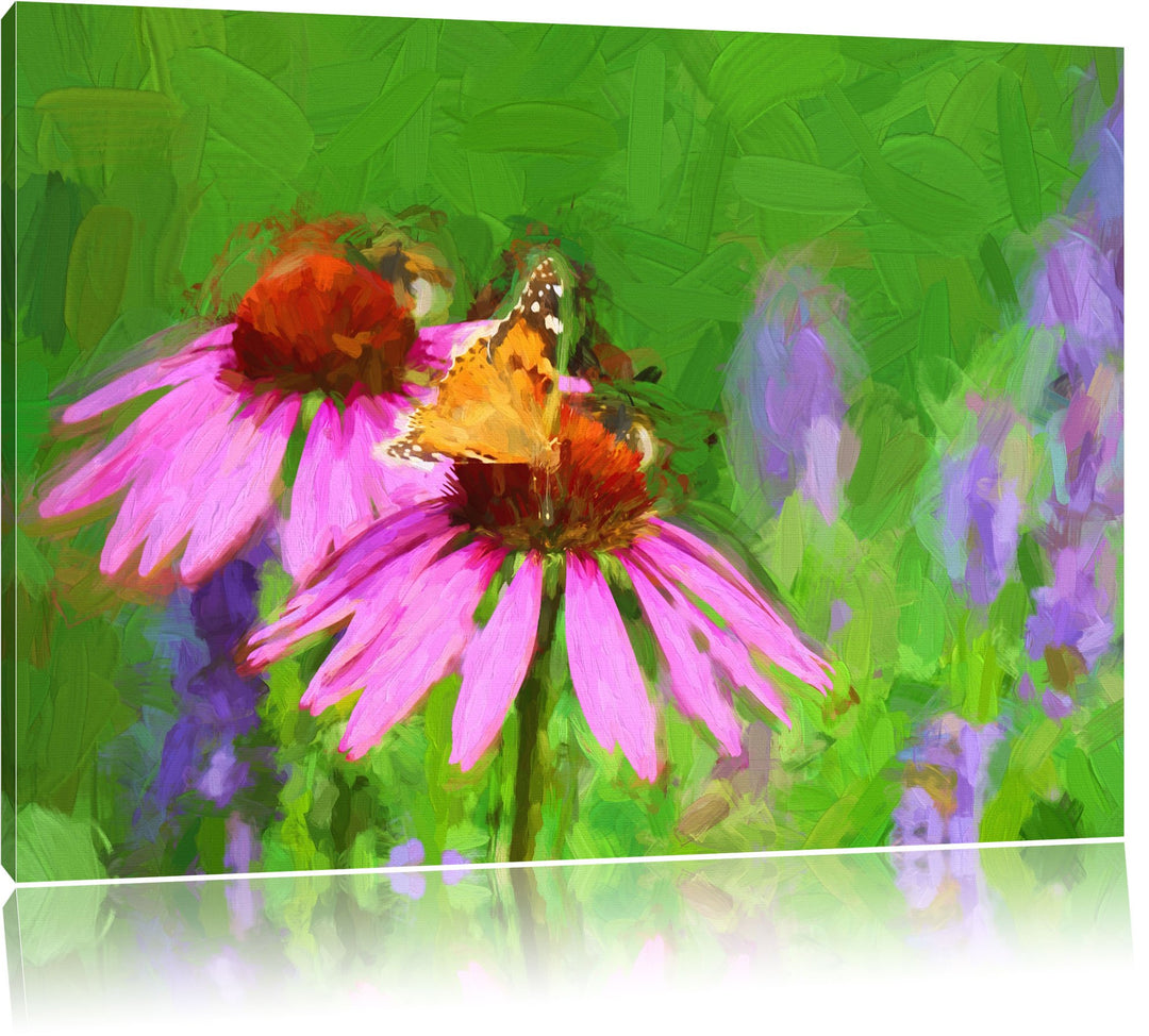 Pixxprint Frühlingswiese als Leinwandbild/Grösse: 100x70 cm/Wandbild/Kunstdruck/fertig bespannt, 100
