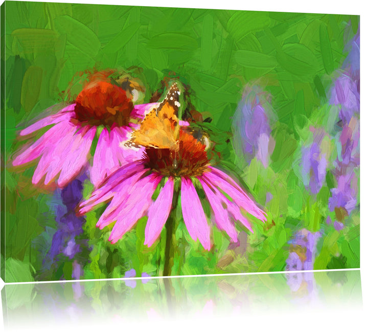 Pixxprint Frühlingswiese als Leinwandbild/Grösse: 100x70 cm/Wandbild/Kunstdruck/fertig bespannt, 100