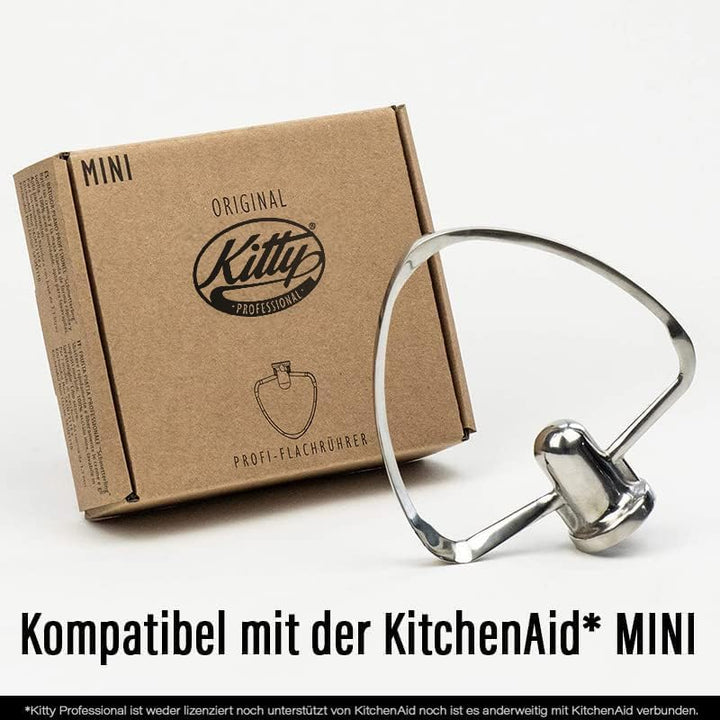Kitty Professional Flachrührer Edelstahl "Schmetterling" kompatibel mit KitchenAid MINI Küchenmaschi
