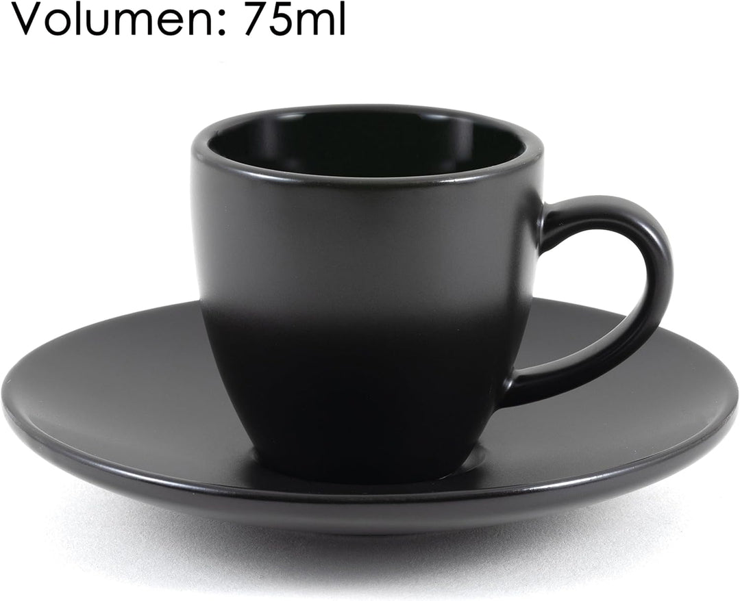 Hanseküche Espressotassen Set aus Steingut – Hochwertiges 4er Set, handgefertigt &amp; dickwandig, Stein