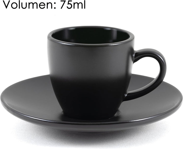 Hanseküche Espressotassen Set aus Steingut – Hochwertiges 4er Set, handgefertigt &amp; dickwandig, Stein