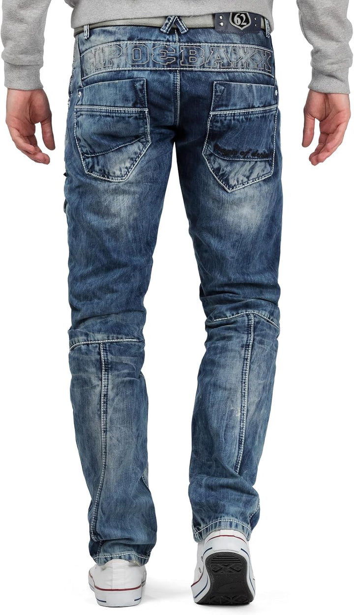 Cipo & Baxx Herren Jeans Hose Freizeit Hose Casual BANS Production 30W / 34L Blau - 47, 30W / 34L Bl