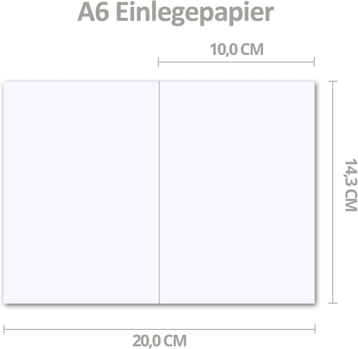 700x Faltkarten SET DIN A6/C6 mit Brief-Umschlägen in Natur-Weiss - inklusive Einleger - 14,8 x 10,5