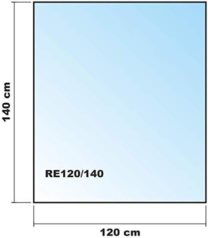 Rechteck 120x140cm - Funkenschutzplatte Kaminbodenplatte Glasplatte f. Kamin Ofenunterlage Kaminofen
