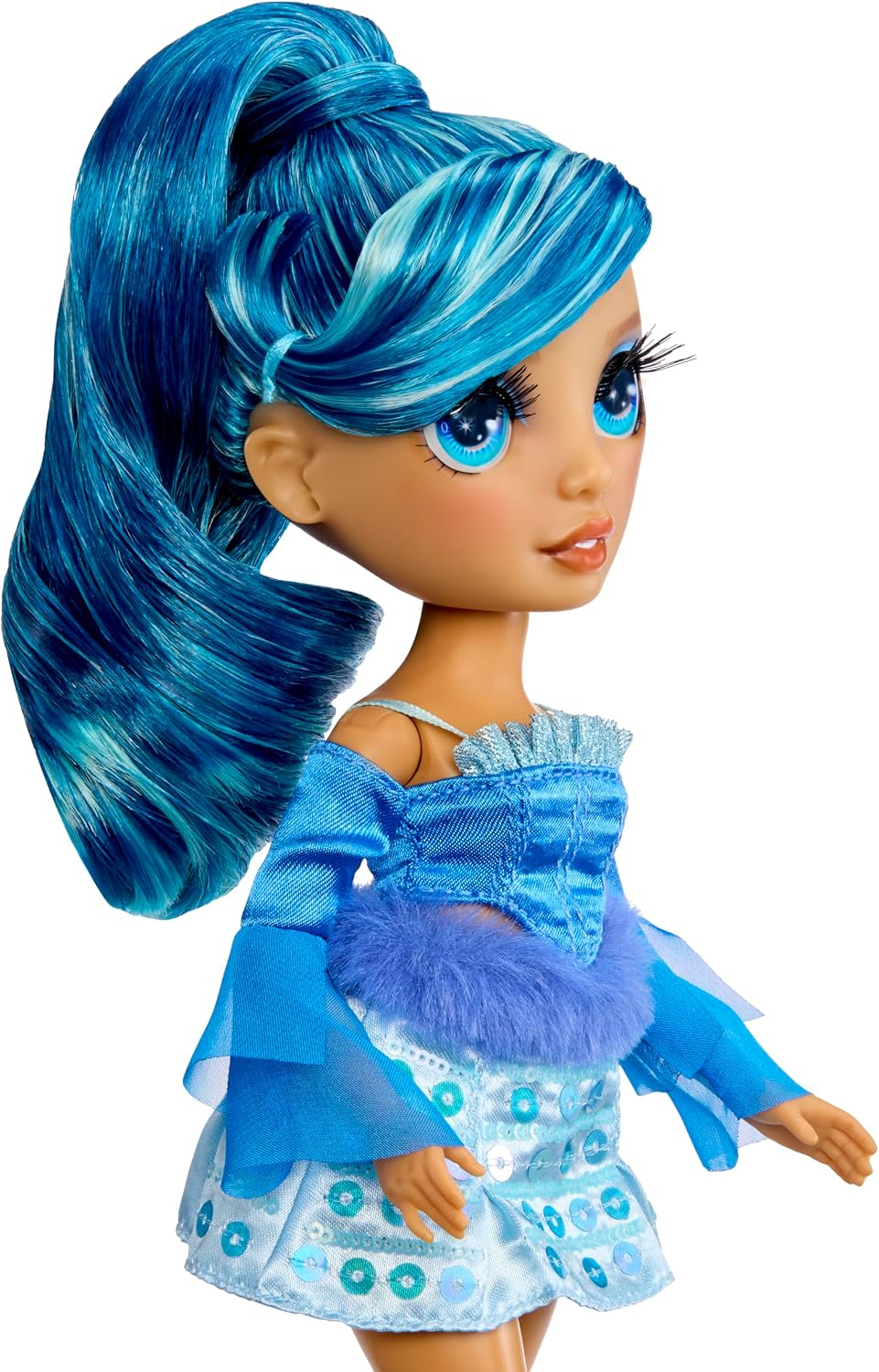 Rainbow High Pretty in Paris Modepuppe - Skyler Bradshaw - 28 cm grosse Modepuppe in Blau mit Welpen