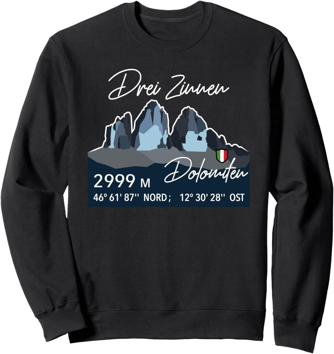 Drei Zinnen Tre Cime di Lavaredo Dolomiten Berg Wandern Sweatshirt