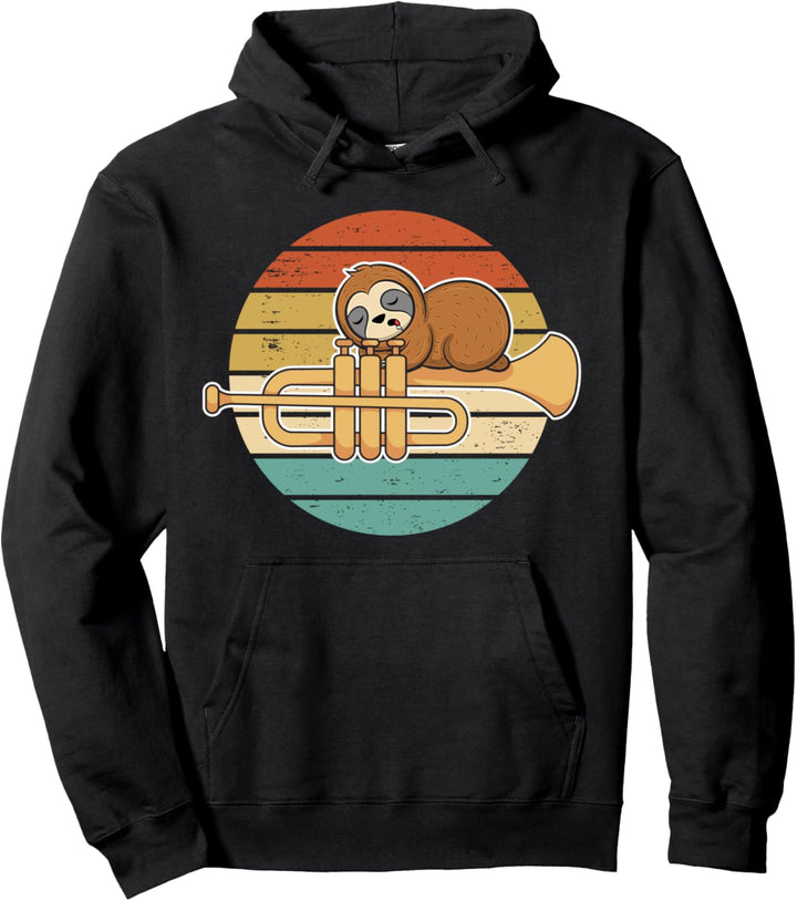 Lustiges Trompeter Design Trompeten-Spieler I Faultier Pullover Hoodie