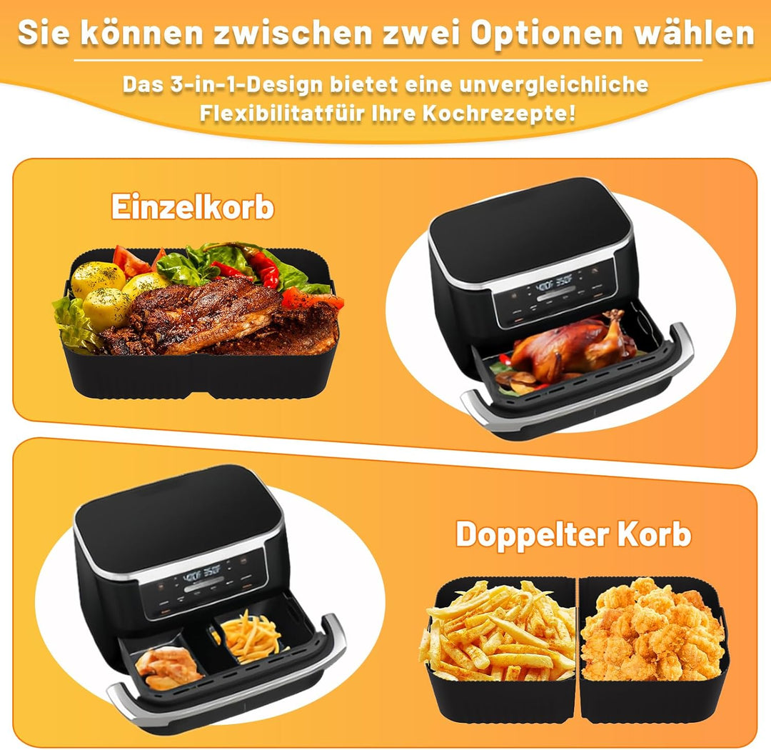 Heissluftfritteuse Zubehör für Ninja Foodi Flexdrawer 10,4L AF500EU, Airfryer Zubehör COSORI 10L Sil