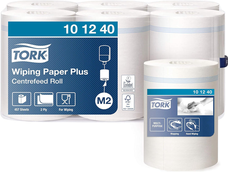 Tork 101240 Starke MehrzweckPapierwischtücher für das M2 Innenabrollung Spendersystem / 2-lagiges st