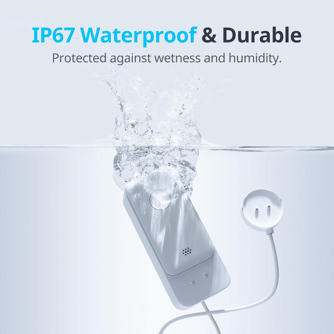 SwitchBot WLAN Wassermelder kein Hub erforderlich(nur 2.4G), Smart Wassersensor 100dB Einstellbarer