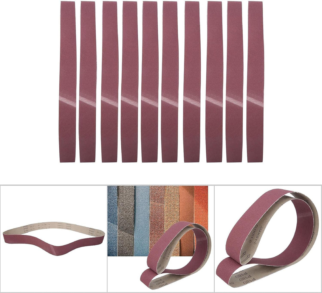10 stücke Schleifband Rundschleifband 1220x50mm Aluminiumoxid Schleifpapier GXK51-B für Schleifarbei