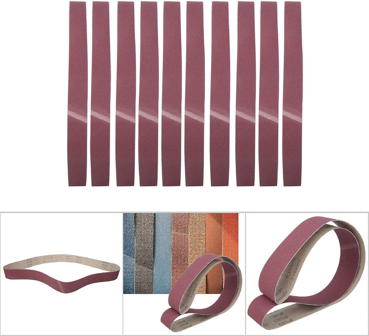 10 stücke Schleifband Rundschleifband 1220x50mm Aluminiumoxid Schleifpapier GXK51-B für Schleifarbei