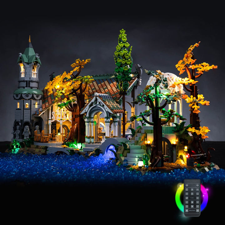 BrickBling Fernbedienung Licht-Kit Kompatibel mit 10316 Rivendell (Kein Modell), Led Beleuchtungs Se