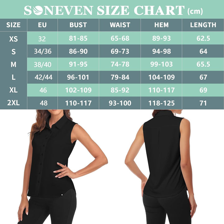Soneven Bluse Damen Elegant Sport Tank Top mit Kragen Damen Ärmellos Poloshirt Golf Polo Sommer Ober